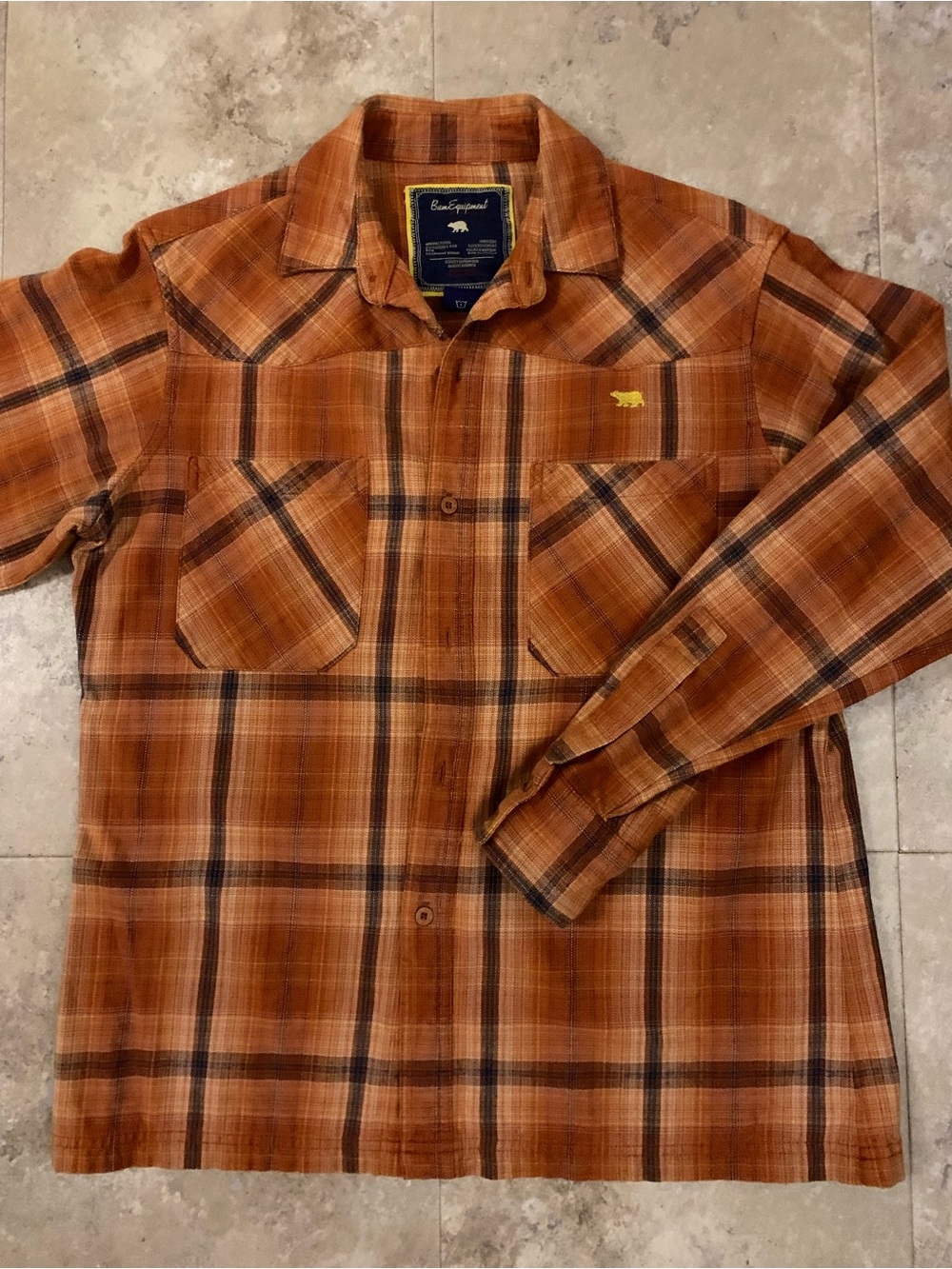 B.U.M. Equipment Orange Plaid Button-Down Shirt